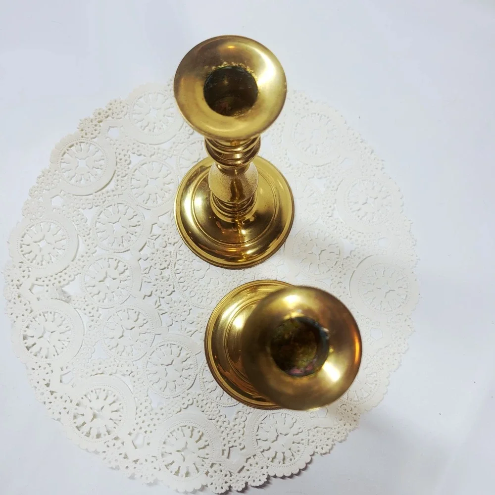 2 Convertible Solid Brass Candlestick Holders Gallery Originals Sizeable